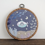 【9/12(日)21時販売】星海探検　刺繍壁飾り　パネル