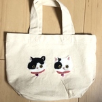 rocky様専用ページ　素朴な猫のトートバッグ　愛猫　さん二匹　ねこ　羊毛フェルト　