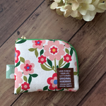 L字型ファスナーポーチ🌸北欧風花柄🌸ホワイト