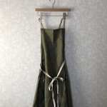 【SALE】リトアニアリネン100％　男女兼用フルエプロン　Olive