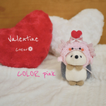  【ハリネズミ用顔はめ】Valentineウーパールーパー帽子(カラー/ピンク🩷)