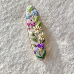 リネンと刺繍の野の花バレッタ8