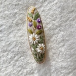 リネンと刺繍の野の花バレッタ9