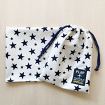 r 40×60  給食セット 巾着&ランチョンマット  飛行機タグ付スター＊ナチュラル＊両紐