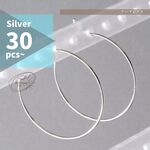 [30個]～華奢 フープ ピアス×シルバー：[15ペア]～ ワイヤー フープ ピアス シンプル パーツ わっか 数量選択＆カラーMIXでお得｟送料無料｠