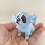 フレンチブルドッグ　キャンディパピー　パイド　お座り　ペット【いつもそばにいてくれるフレブルのフィギュア】