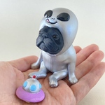 フレンチブルドッグ　ブリンドル　宇宙人　ペット【いつもそばにいてくれるフレブルのフィギュア】