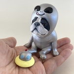 フレンチブルドッグ　パイド　宇宙人　ペット【いつもそばにいてくれるフレブルのフィギュア】