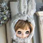 2388 ブライスさんのmint兎になれる耳つき帽子 Blythe ブライス アウトフィット 洋服