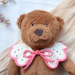 つけ襟　Sサイズ　ぬいぐるみ　着せ替え　仔犬　仔猫　ビブ　スタイ　ファッション　pink 犬服　猫服　ikea sengerバレンタイン ハンドメイド　ハンドメイドスタイ　いちご狩り　春