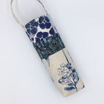 水筒カバー《手さげタイプ》パッチワーク仕立てネイビー〜水筒をキズから守ります！