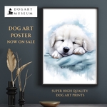 【夢心地 - グレートピレニーズ犬の子犬 No.1】風水画 開運 アートポスター 犬の絵 犬の絵画 犬のイラスト