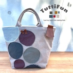 tuttifun＊グレーと茶色のmaruバッグ