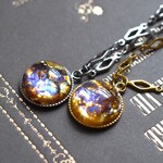 春の新作【残り11】2024年辰年！　ドラゴンズブレス　希少大粒　vintage　琥珀色チェコガラス　ネックレス
