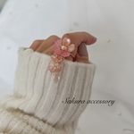 グラデーション　桜　リング　サージカルステンレス