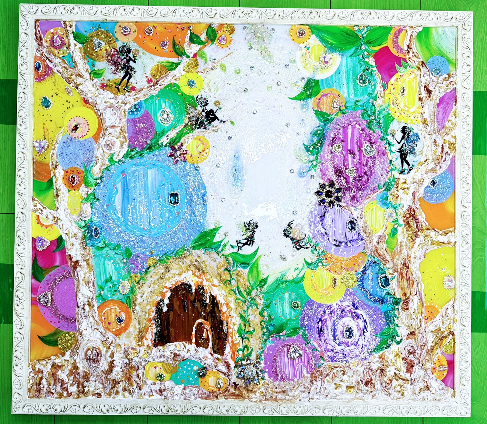 絵画 波動絵 妖精 お守り インテリア 壁掛け アート 直筆 1点物 魂の画家ユキエ 即日発送