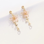 ワイヤーフラワーピアス