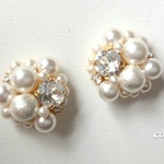 再6「pearl party」スワロフスキー・コットンパールピアス