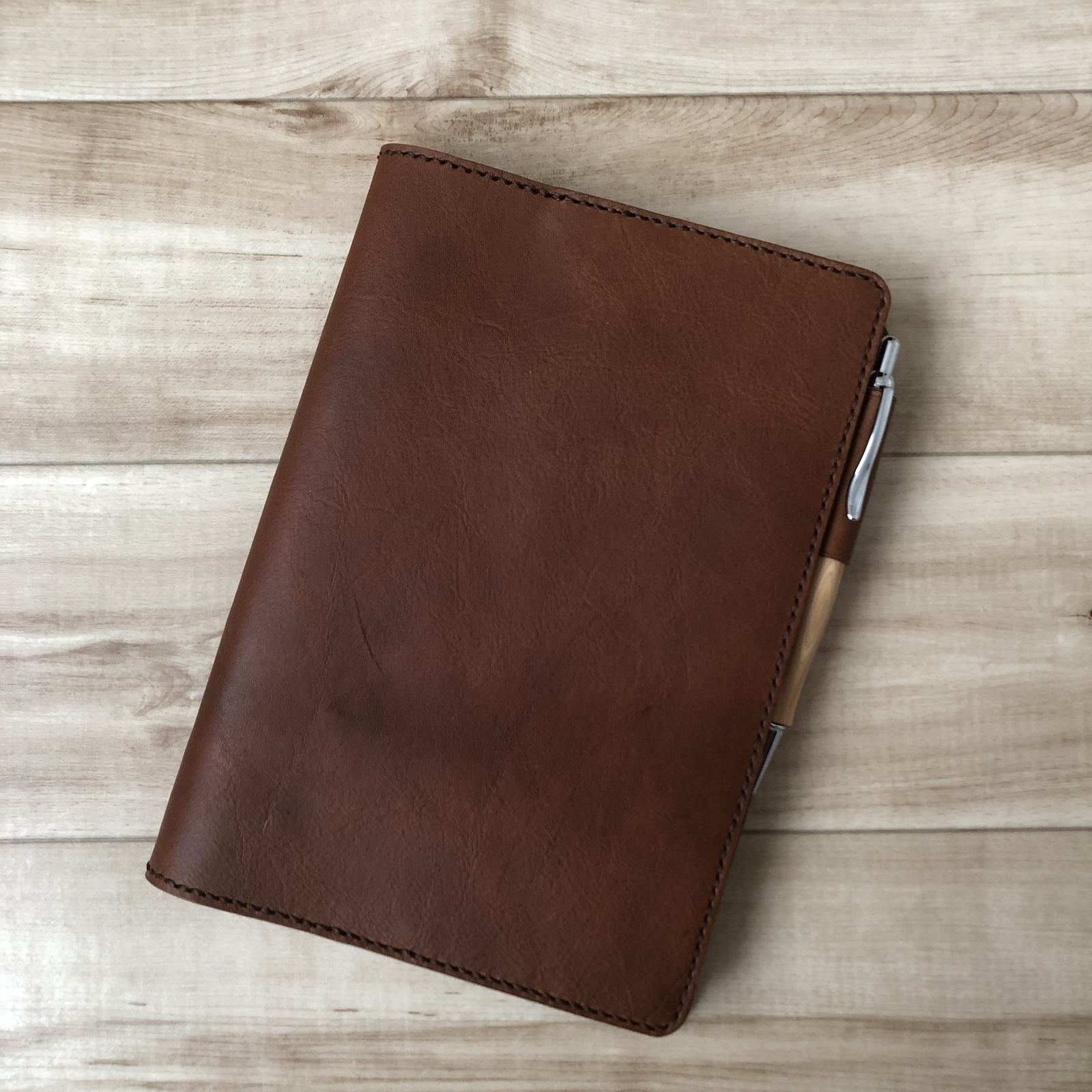 ハンドメイド】 本革 バッファロー革 A5ノート・手帳カバー イエロー