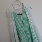 Ondade Mar コットンロングシャツワンピース　ビーズ縁取り装飾　M