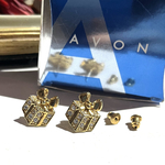 1069 AMERICA VINTAGE EARRING  AVON リボンギフトヴィンテージピアス　アンティーク  クラシカル　大ぶり　クリップ　ナチュラル　カジュアル　ビーズ　コスチューム　