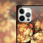 花鏡 - 和風 四角型 強化ガラス iPhoneケース【iPhone13/13 Pro/13 mini/13 Pro Max 対応】