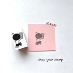 再販✨️【後ろ姿のダレカ ポチッとな】 しょうゆう ラバースタンプ スタンプ