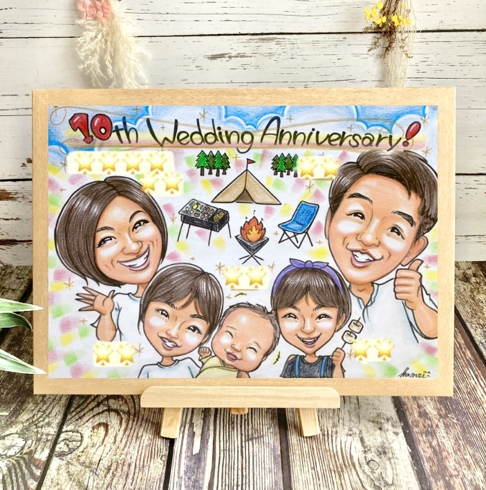 【お客ページ】（Juri様）オーダー似顔絵☆結婚式、誕生日や記念日に 似顔絵オーダー 記念日 誕生日 引っ越し祝い 新築祝い 結婚祝い 結婚