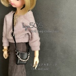 1/6 doll size本革バッグ　シルバーボールハンドル