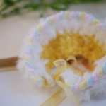 【NEW】ふわふわマカロンバブーシュカ🍼 イエロー (スタイ、つけ襟、カチューシャにも)