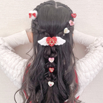 𓊆天使の羽根 & ファーハートヘアゴム 𓊇