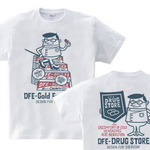 ドラッグ＆薬剤師★アメリカンレトロ　【両面】　WS～WM•S～XL　Tシャツ【受注生産品】