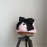 リボン結びbag  淡いさくら色　32×30 幅広リボン