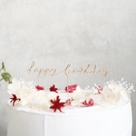 happy birthday .:* 誕生日　ケーキトッパー　ピック　ゴールド　バースデーケーキ　シンプル　ハッピーバースデー【Mサイズ】　飾り　スマッシュケーキ