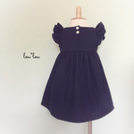 再販6 オーダー 70〜110  frill one-piece＊ネイビー