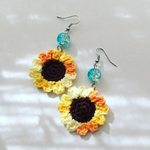 夏flower♡ひまわりとクラックビーズのピアス