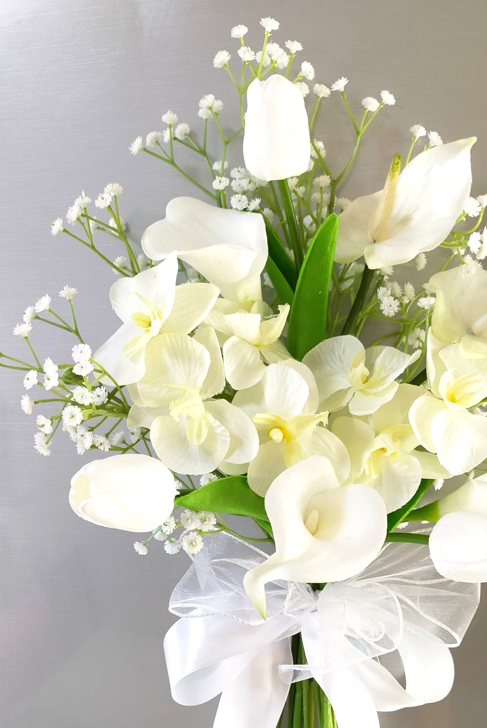 【送料無料】♥ ブーケ造花胡蝶蘭♥ ウェディングブーケ造花結婚式ブーケ 造花/花束♥造花ブーケ