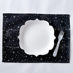 〘 ランチョンマット  〙コズミック 宇宙 星 シルバー×ブラック 男の子 車 入園準備 入学準備 黒 給食セット