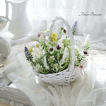 春の寄せ植えバスケット (はなかご・インテリア雑貨・フラワーバスケット・パーティー)