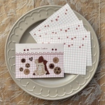【シンプルver】よこながメモ A7サイズ〈Homemade Cookies〉20枚入 ガーリー ベア