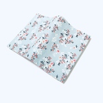 ブックカバー 文庫本サイズ　優しい花柄　スモーキーブルー