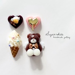 🤎 Sugar's  chocolaterie series ✵ 天使くまさんチョコアソート4粒セットの耳飾り《 chocolate 》  ピアス  イヤリング