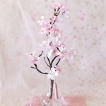 magaseek0021様　専用ページ　富士山ガラス器変更] 桜 ～ 薄紅色の満開桜（中）2本。まるで本物の桜の様な桜フラワーインテリア・ガラス器と透明ジェルの桜フラワーインテリア