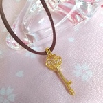 希望の扉を開く鍵🗝️✨～金の鍵～ 幸運のお守り🍀天然石 ネックレス/ペンダント/お守りネックレス/紐ネックレス/ゴールド 