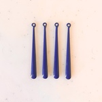 Blue Purple Enameled Long Drop Pendant Tops