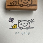 スタンプ　No.  6163クマと小鳥