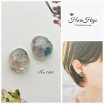 №1461 ❁¨̮ フローライトのレジンピアス・イヤリング