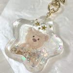 送料無料♥︎ ハンドメイド レジンキーホルダー レジン くまさん くま 星 キーホルダー チャーム アンブレラマーカー 推し活 アルファベット イニシャル 名入れ ストラップ シェイカー ホロ クリア
