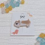ペロッと秋田犬⭐️おっとり犬🐕レジン ヘアクリップ＊