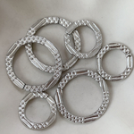 8pcs デザインリング 丸カン サークル シルバー サイズミックス